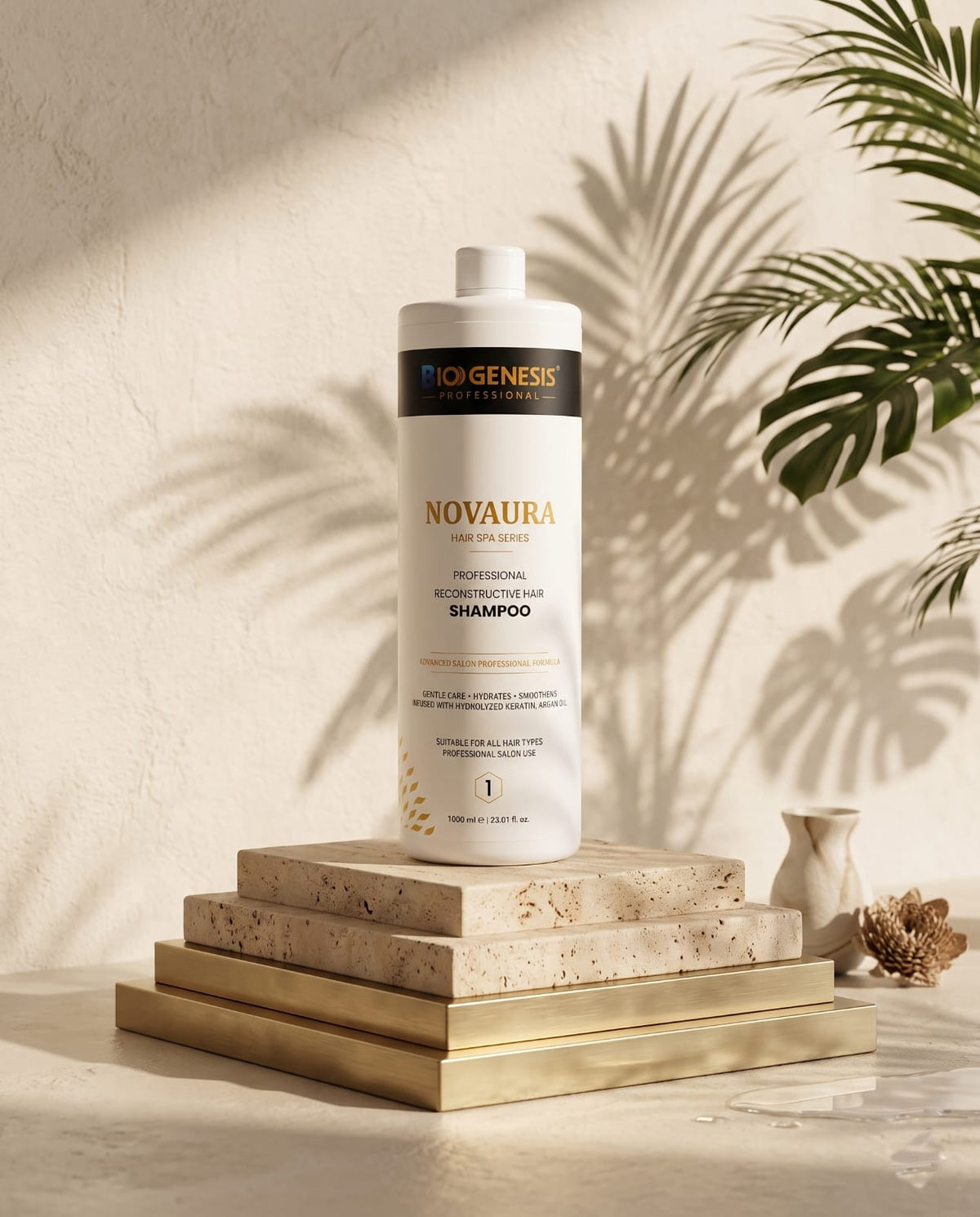 Biogenesis Professional Nuvara Shampoo – Salon-Grade Hair Repair, Deep Hydration & Hair Fall Control Formula for Smooth, Strong & Shiny Hair (Paraben & Sulfate-Free)